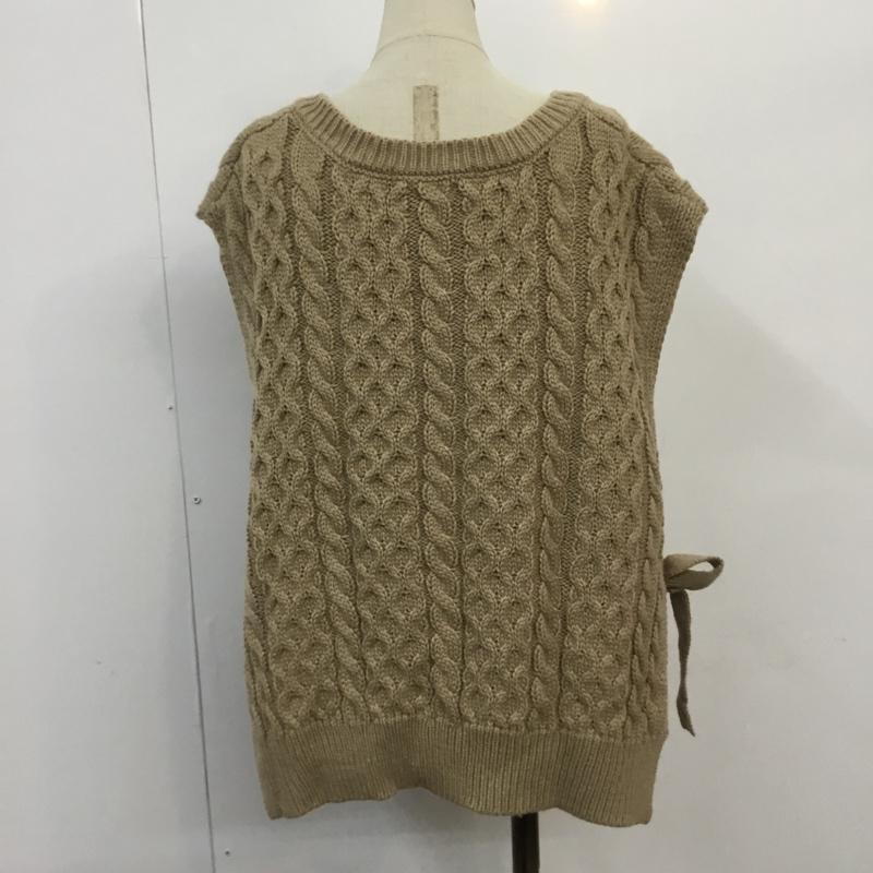 ヘザー Heather ベスト ベスト HE063426TS サイドリボン ケーブル編み プルオーバー FREE 無地 ベージュ / ベージュ / レディース USED 古着 中古 10064046