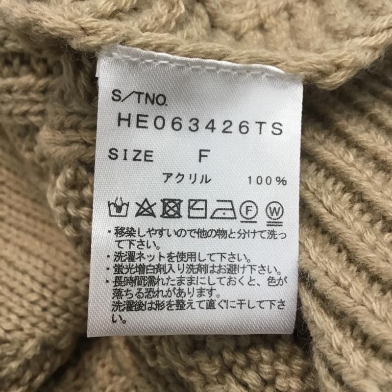 ヘザー Heather ベスト ベスト HE063426TS サイドリボン ケーブル編み プルオーバー FREE 無地 ベージュ / ベージュ / レディース USED 古着 中古 10064046