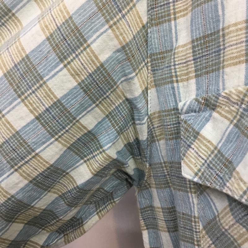 コロンビア Columbia シャツ、ブラウス 長袖 107 PM7523 ウエスタンシャツ S チェック 水色 / ライトブルー / X ベージュ / ベージュ / メンズ USED 古着 中古 10064075