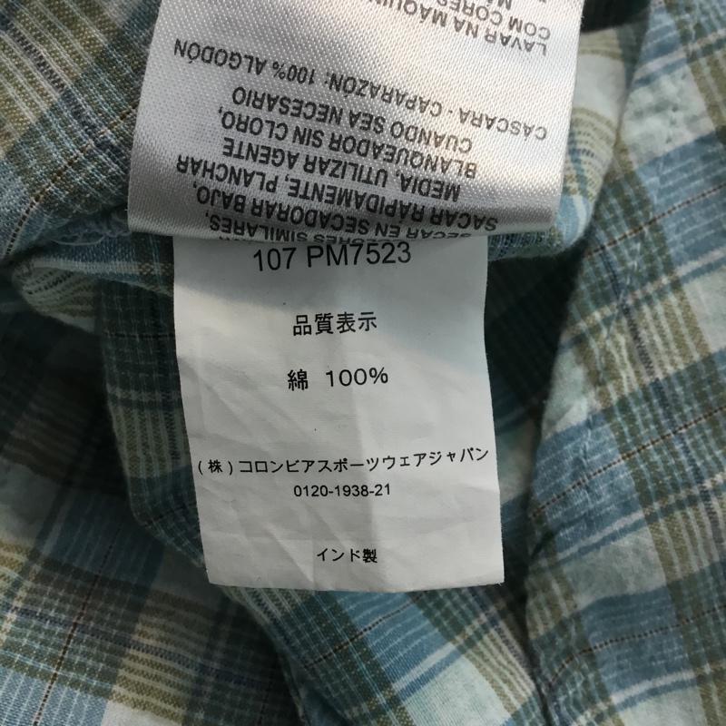 コロンビア Columbia シャツ、ブラウス 長袖 107 PM7523 ウエスタンシャツ S チェック 水色 / ライトブルー / X ベージュ / ベージュ / メンズ USED 古着 中古 10064075