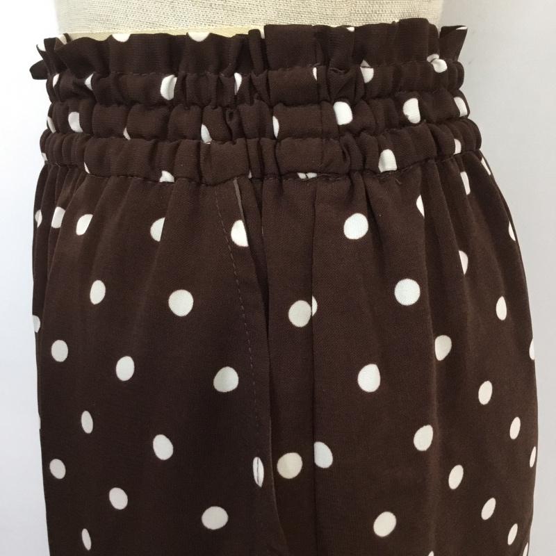 ローリーズファーム LOWRYS FARM パンツ スラックス LFP50000TK ワイドパンツ 水玉 FREE ドット 茶 / ブラウン / レディース USED 古着 中古 10064191