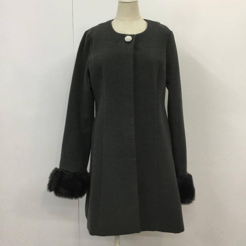 ダズリン dazzlin コート コート一般 021660000501 ノーカラービジューコート S 無地 灰 / グレー / レディース USED 古着 中古 10064309