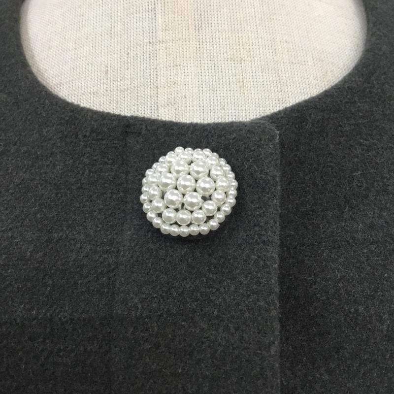 ダズリン dazzlin コート コート一般 021660000501 ノーカラービジューコート S 無地 灰 / グレー / レディース USED 古着 中古 10064309