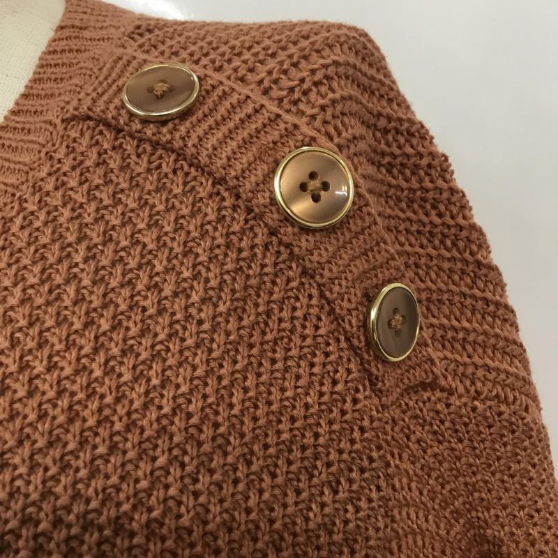 グリーンレーベルリラクシング green label relaxing ニット、セーター 長袖 3613-119-1811 コットン カタボタン タック クルーネック 無地 マルチカラー / マルチカラー / レディース USED 古着 中古 10064465