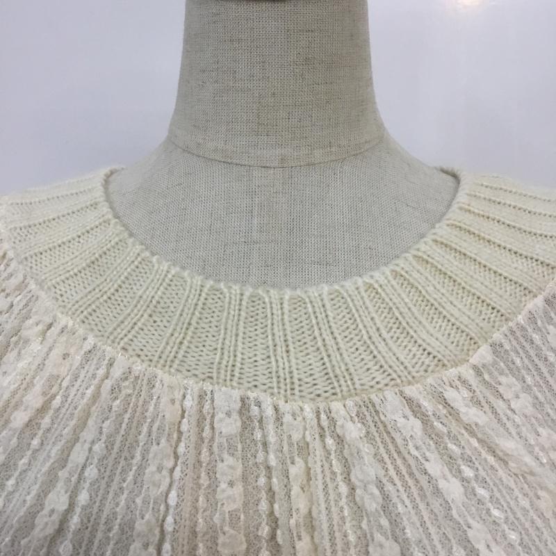 ザラ ZARA ニット、セーター 長袖 6771 130 712 レース切替 M アイボリー / アイボリー / レディース USED 古着 中古 10064547