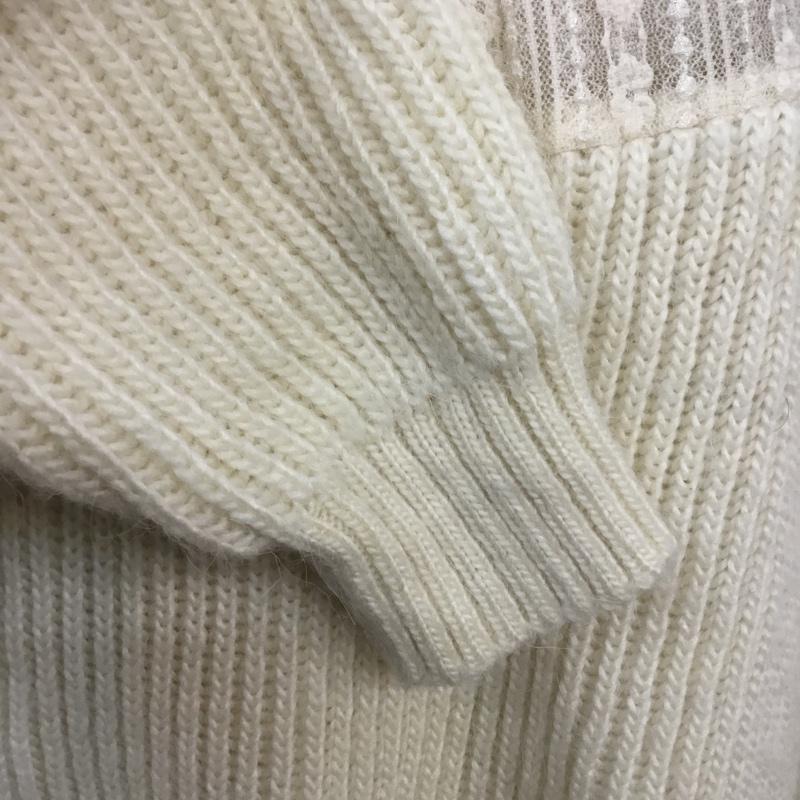 ザラ ZARA ニット、セーター 長袖 6771 130 712 レース切替 M アイボリー / アイボリー / レディース USED 古着 中古 10064547