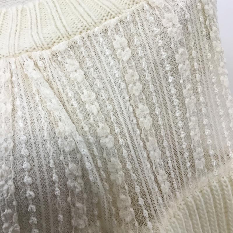 ザラ ZARA ニット、セーター 長袖 6771 130 712 レース切替 M アイボリー / アイボリー / レディース USED 古着 中古 10064547
