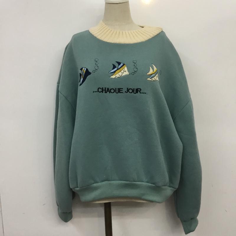 古着 USED トレーナー 長袖 XL 刺繍 マルチカラー / マルチカラー / レディース USED 古着 中古 10064689