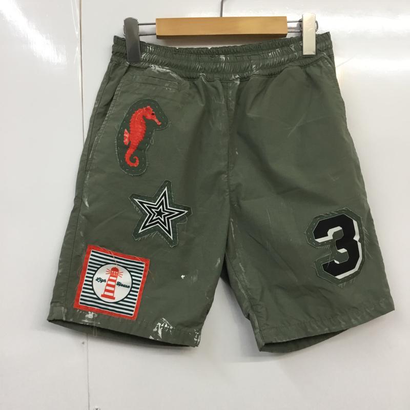 ワンメイド ONE MADE パンツ ショートパンツ リメイク ワッペン ミリタリー S カーキ / カーキ / メンズ USED 古着 中古 10064743