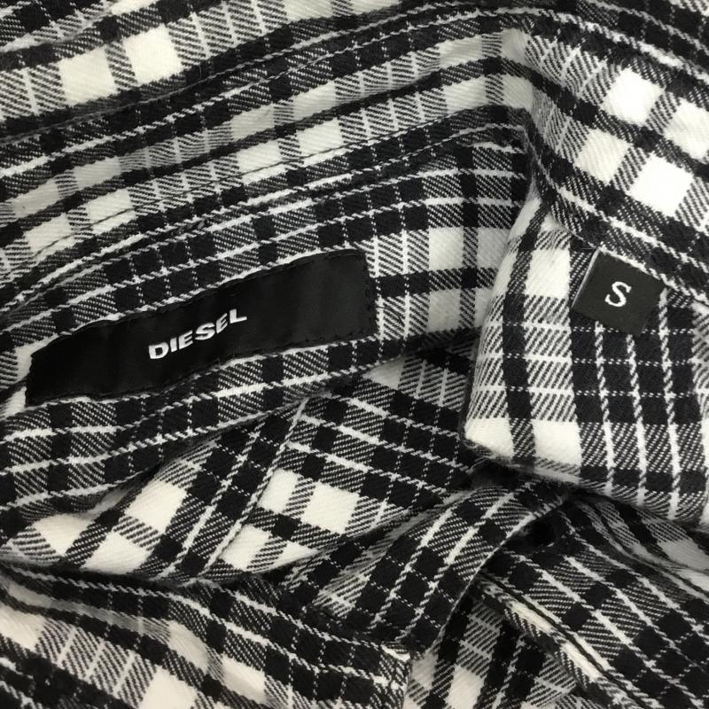 ディーゼル DIESEL シャツ、ブラウス 長袖 S チェック 白 / ホワイト / X 黒 / ブラック / メンズ USED 古着 中古 10064984