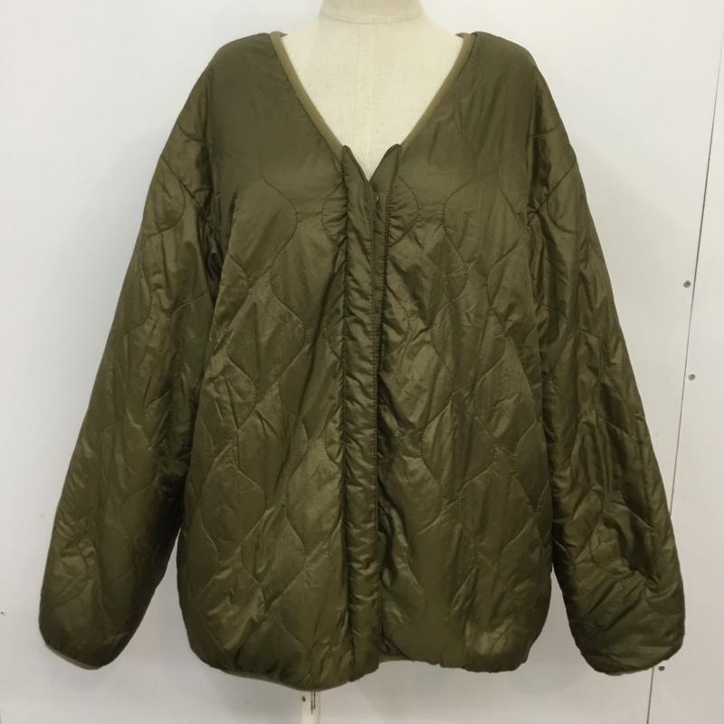 ダブルクローゼット w closet ジャケット、上着 ジャンパー、ブルゾン 293896 リバーシブルボアブルゾン ノーカラー 無地 カーキ / カーキ / X アイボリー / アイボリー / レディース USED 古着 中古 10065031