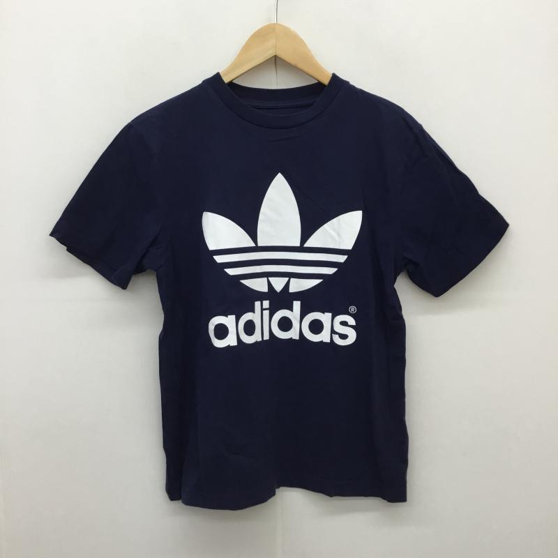 アディダスオリジナルス adidas originals Tシャツ 半袖 TREFOIL TEE S92520 M ロゴ、文字 紺 / ネイビー / メンズ USED 古着 中古 10065032