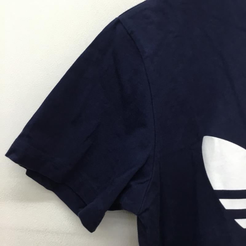 アディダスオリジナルス adidas originals Tシャツ 半袖 TREFOIL TEE S92520 M ロゴ、文字 紺 / ネイビー / メンズ USED 古着 中古 10065032