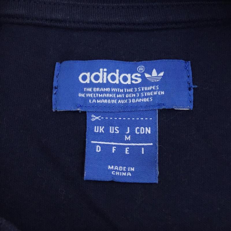 アディダスオリジナルス adidas originals Tシャツ 半袖 TREFOIL TEE S92520 M ロゴ、文字 紺 / ネイビー / メンズ USED 古着 中古 10065032