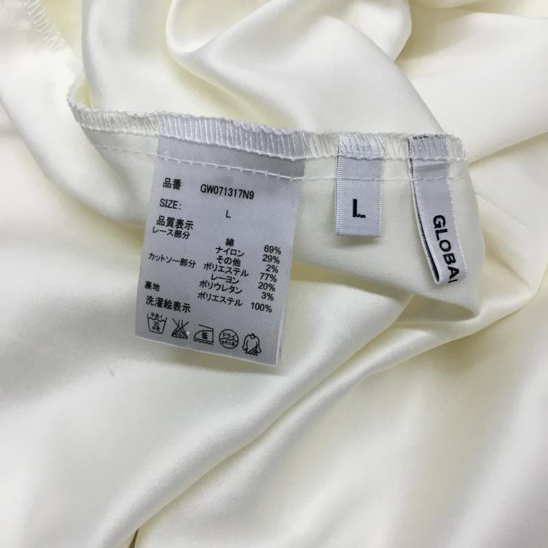 グローバルワーク GLOBAL WORK ワンピース ひざ丈スカート L 無地 白 / ホワイト / レディース USED 古着 中古 10065037