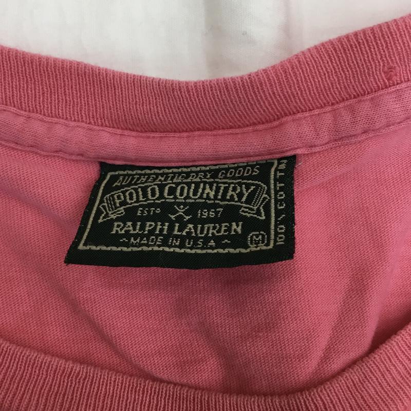ポロラルフローレン POLO RALPH LAUREN Tシャツ 半袖 80's POLO COUNTRY M ロゴ、文字 桃 / ピンク / メンズ USED 古着 中古 10065133
