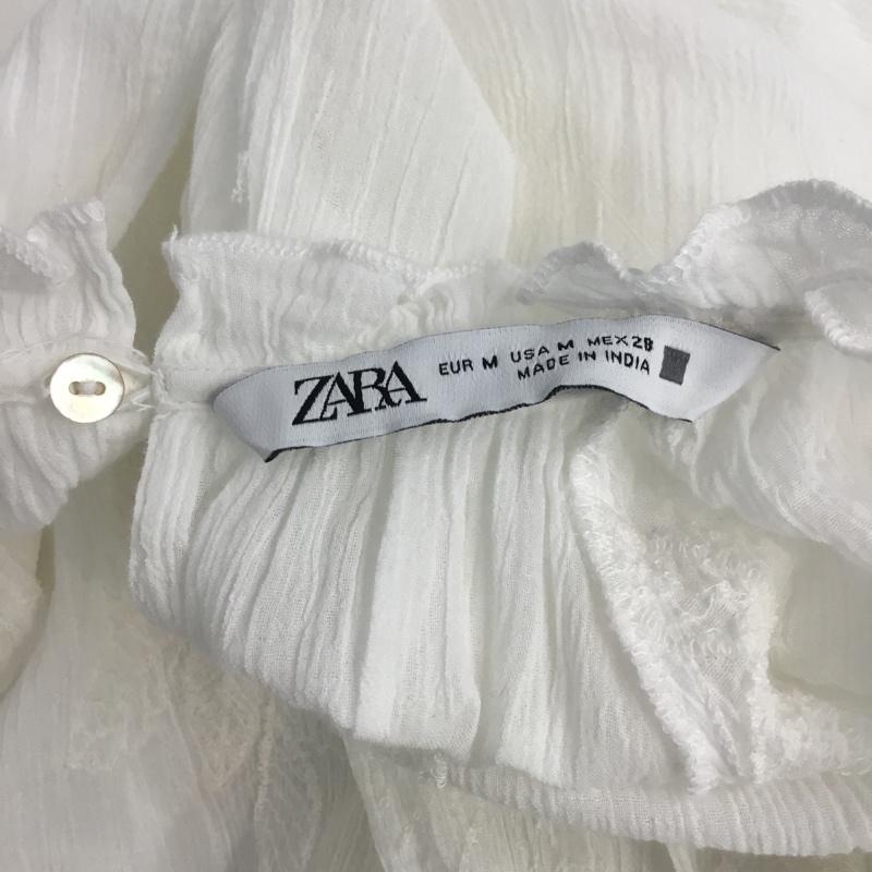 ザラ ZARA カットソー 長袖 M 無地 白 / ホワイト / レディース USED 古着 中古 10065383