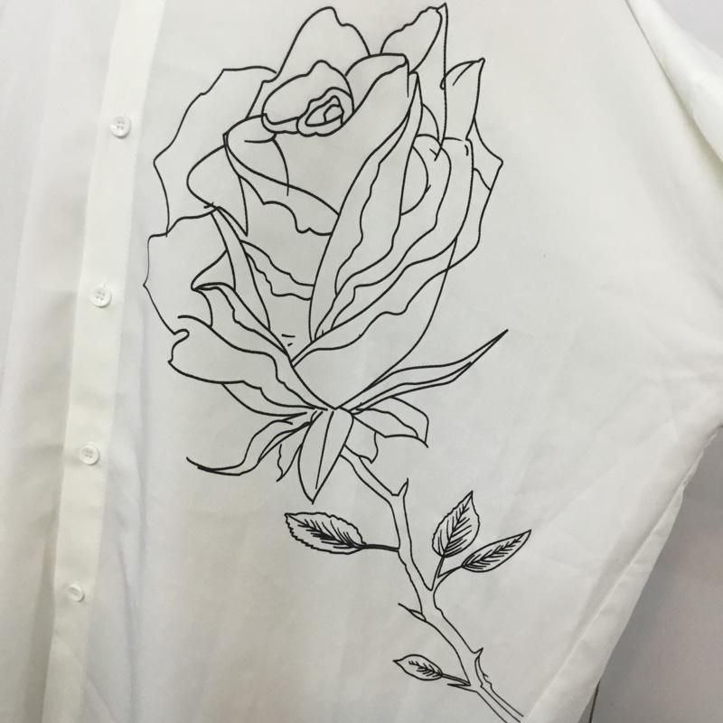 フメイ RESUAPRE シャツ、ブラウス 長袖 L プリント 白 / ホワイト / メンズ USED 古着 中古 10065526