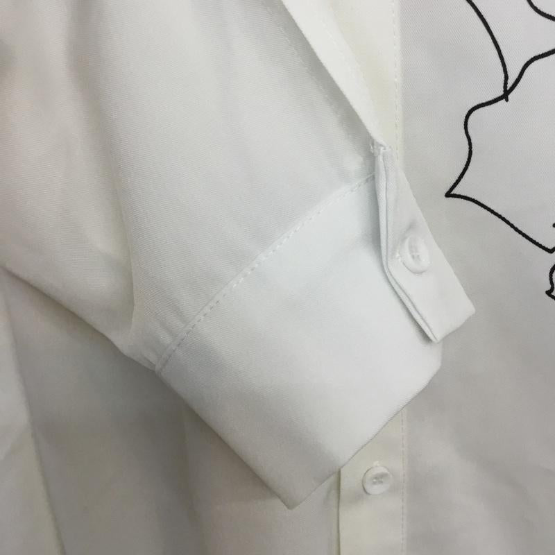 フメイ RESUAPRE シャツ、ブラウス 長袖 L プリント 白 / ホワイト / メンズ USED 古着 中古 10065526