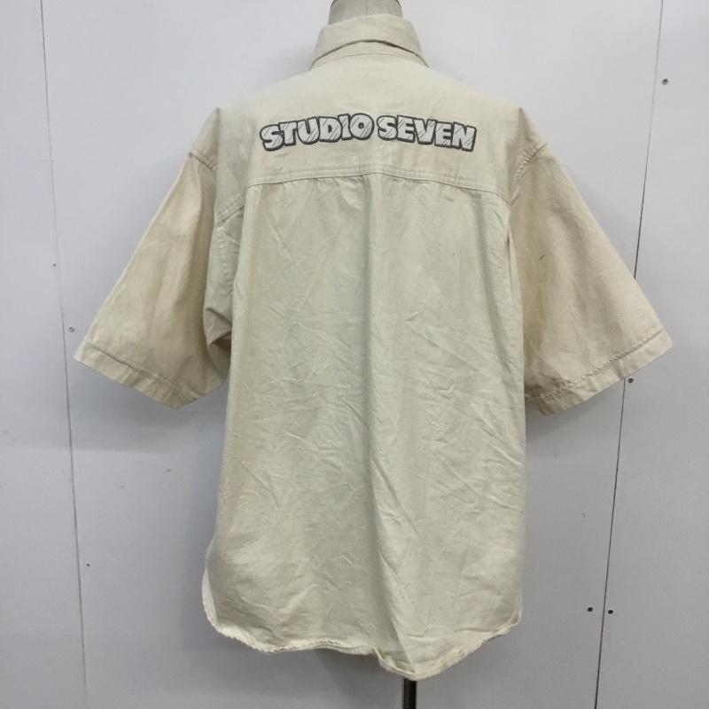 スタジオセブン STUDIO SEVEN シャツ、ブラウス 半袖 XL 無地 オフホワイト / オフホワイト / メンズ USED 古着 中古 10065540