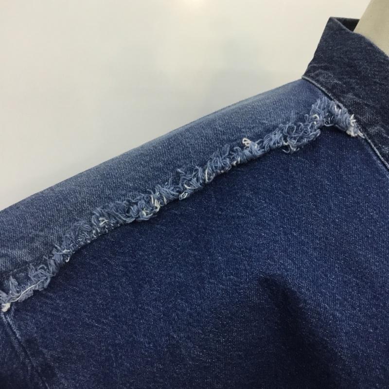 ジーナシス JEANASIS コート コート一般 JS070933AD ノーカラーデニムコート FREE 無地 インディゴ / インディゴ / レディース USED 古着 中古 10065583