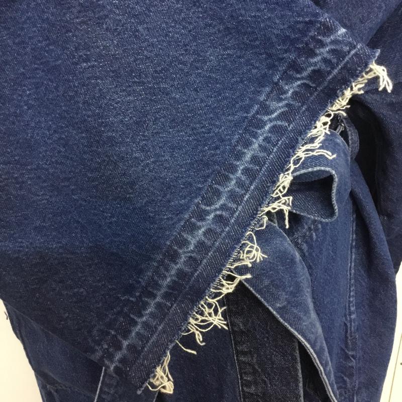ジーナシス JEANASIS コート コート一般 JS070933AD ノーカラーデニムコート FREE 無地 インディゴ / インディゴ / レディース USED 古着 中古 10065583