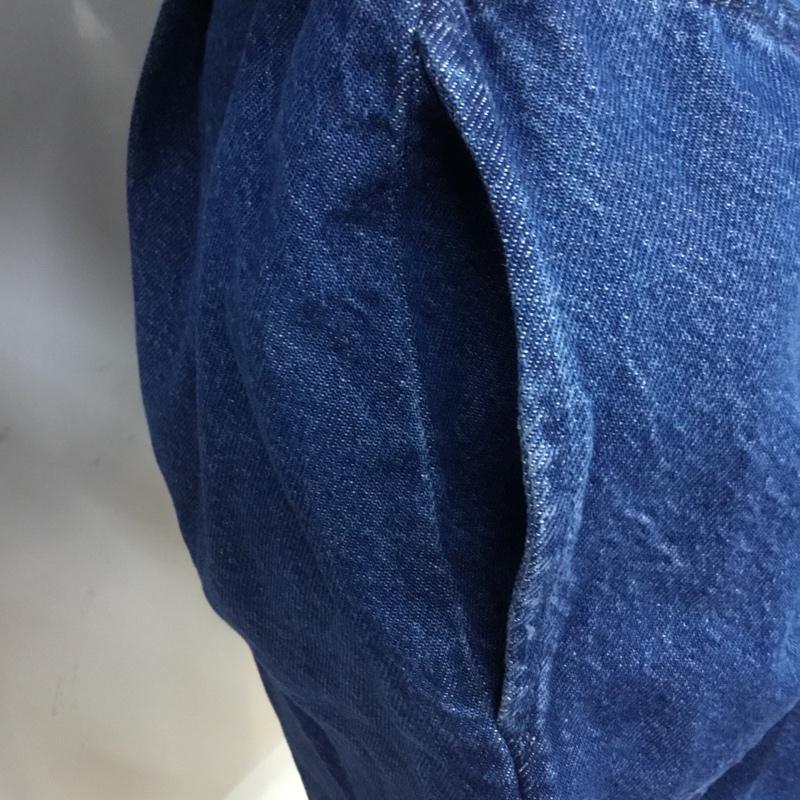 ジーナシス JEANASIS コート コート一般 JS070933AD ノーカラーデニムコート FREE 無地 インディゴ / インディゴ / レディース USED 古着 中古 10065583