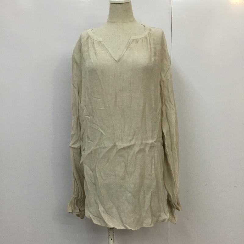 ダブルクローゼット w closet カットソー 長袖 313838 キャンディースリーブ ラウンドテイルプルオーバー 無地 アイボリー / アイボリー / レディース USED 古着 中古 10065593