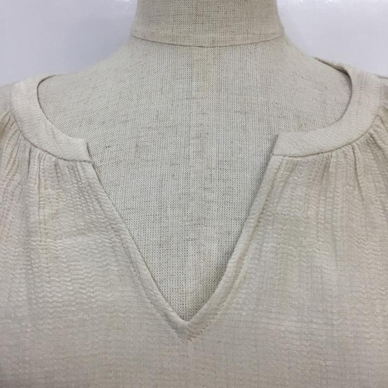 ダブルクローゼット w closet カットソー 長袖 313838 キャンディースリーブ ラウンドテイルプルオーバー 無地 アイボリー / アイボリー / レディース USED 古着 中古 10065593