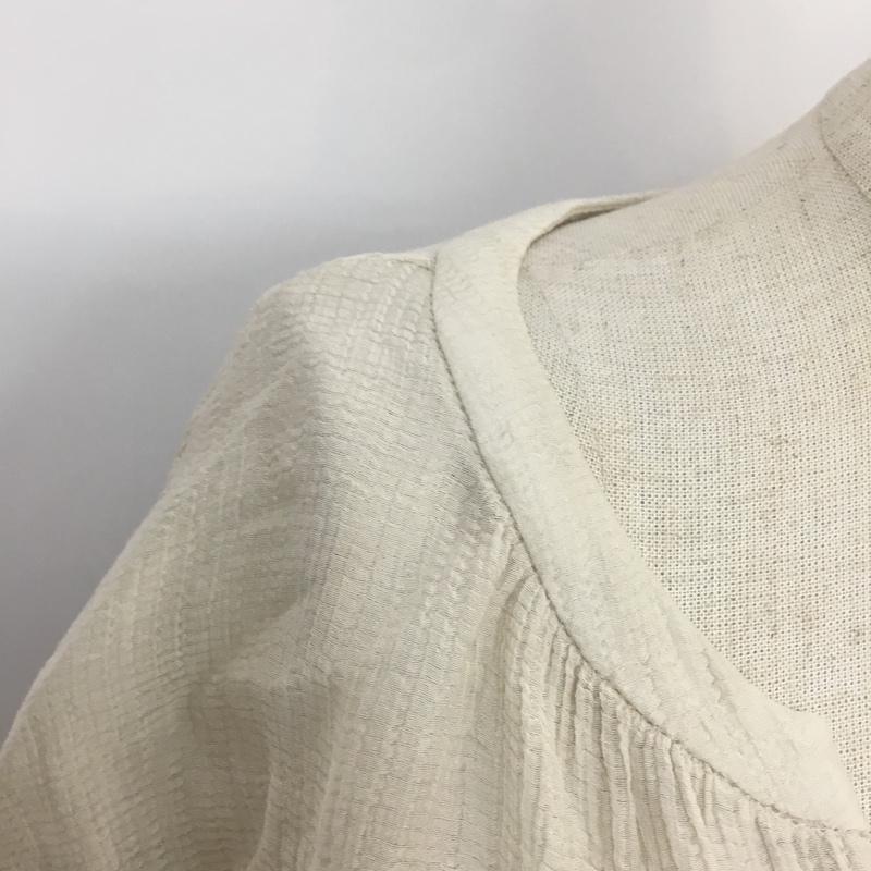 ダブルクローゼット w closet カットソー 長袖 313838 キャンディースリーブ ラウンドテイルプルオーバー 無地 アイボリー / アイボリー / レディース USED 古着 中古 10065593