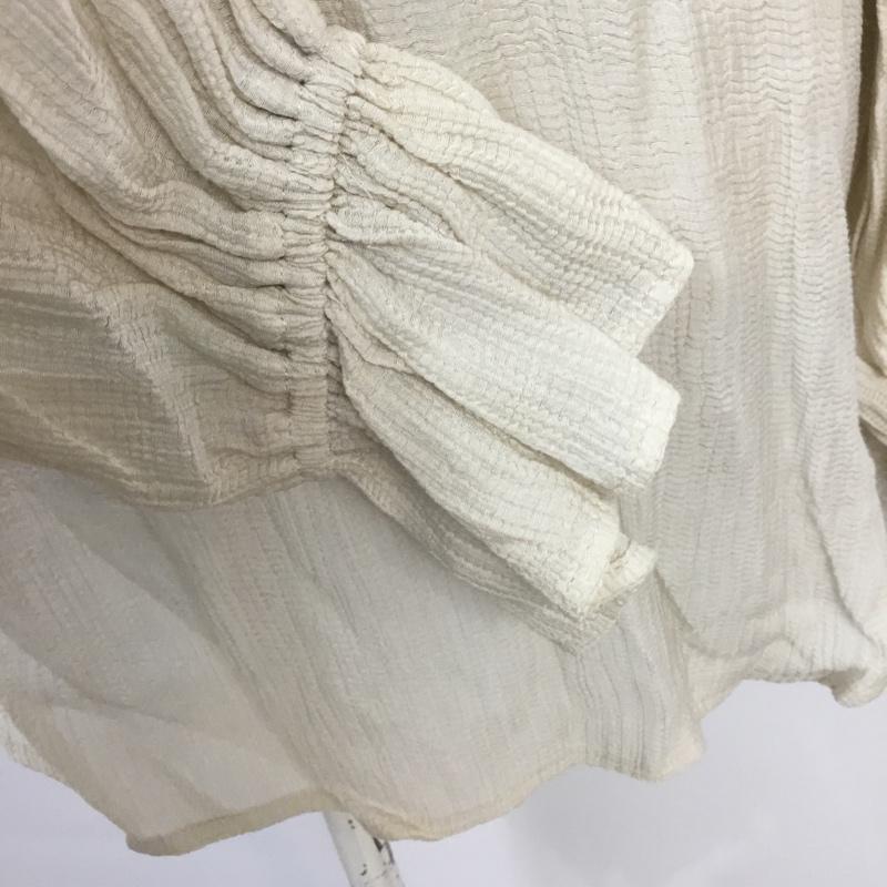 ダブルクローゼット w closet カットソー 長袖 313838 キャンディースリーブ ラウンドテイルプルオーバー 無地 アイボリー / アイボリー / レディース USED 古着 中古 10065593