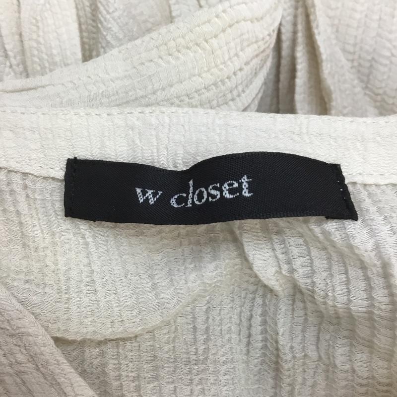 ダブルクローゼット w closet カットソー 長袖 313838 キャンディースリーブ ラウンドテイルプルオーバー 無地 アイボリー / アイボリー / レディース USED 古着 中古 10065593