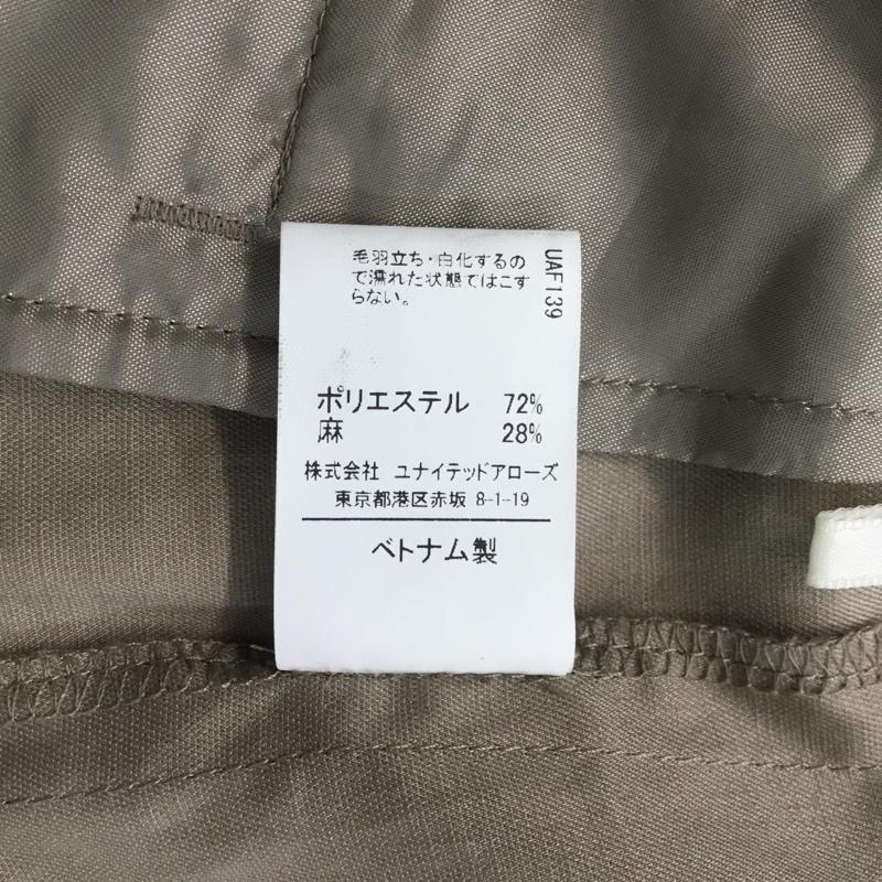 ユナイテッドアローズグリーンレーベルリラクシング UNITEDARROWSGREENLABELRELAXING パンツ スラックス 3519-162-0607 RF P/LI TWL D RAPパンツ 36 無地 ベージュ / ベージュ / レディース USED 古着 中古 10065596