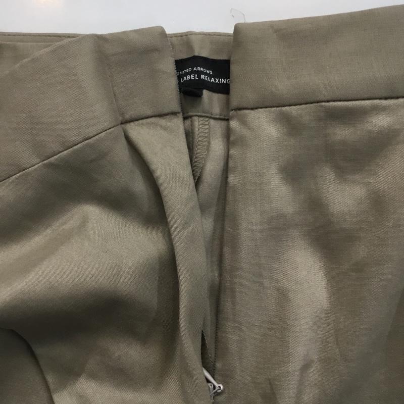 ユナイテッドアローズグリーンレーベルリラクシング UNITEDARROWSGREENLABELRELAXING パンツ スラックス 3519-162-0607 RF P/LI TWL D RAPパンツ 36 無地 ベージュ / ベージュ / レディース USED 古着 中古 10065596