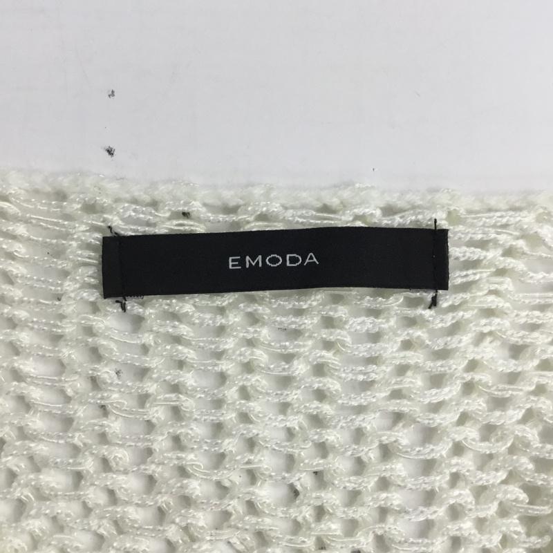 エモダ EMODA ニット、セーター 長袖 041720530101 シアーニット ローゲージ FREE 無地 白 / ホワイト / レディース USED 古着 中古 10065604