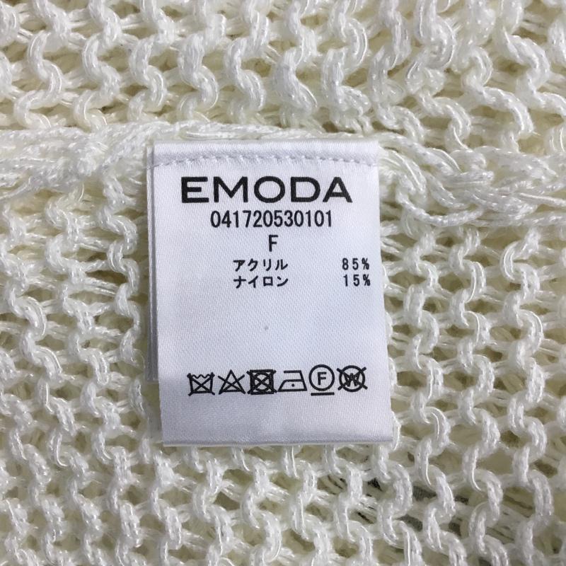 エモダ EMODA ニット、セーター 長袖 041720530101 シアーニット ローゲージ FREE 無地 白 / ホワイト / レディース USED 古着 中古 10065604