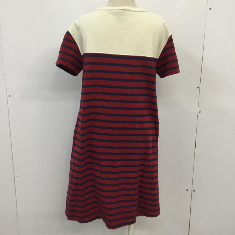 マナスタッシュ MANASTASH ワンピース ひざ丈スカート 7243001 カットソー M ボーダー柄 紺 / ネイビー / X えんじ / ワインレッド / X アイボリー / アイボリー / レディース USED 古着 中古 10065631
