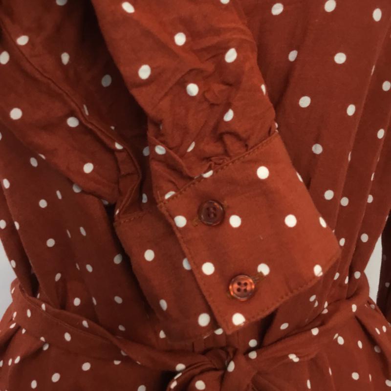 マウジー MOUSSY シャツワンピース 長袖 010BSS30-0470 POLKA DOTS DRESS 1 ドット 白 / ホワイト / X 赤 / レッド / レディース USED 古着 中古 10065632