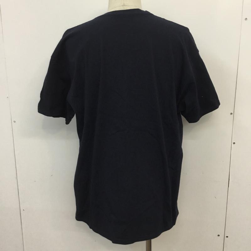 チャンピオン Champion Tシャツ 半袖 クルーネック XL ワンポイント 紺 / ネイビー / メンズ USED 古着 中古 10065636