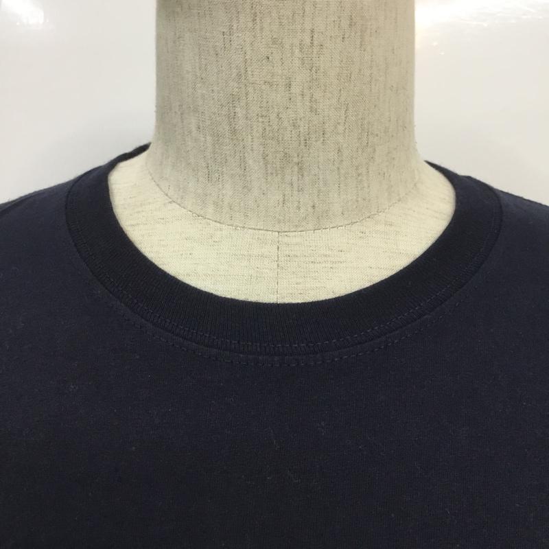 チャンピオン Champion Tシャツ 半袖 クルーネック XL ワンポイント 紺 / ネイビー / メンズ USED 古着 中古 10065636