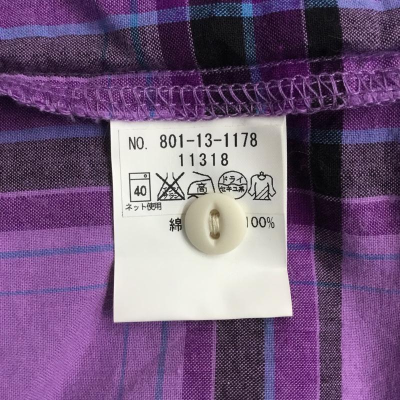 シップス SHIPS シャツ、ブラウス 半袖 801-13-1178 コットン M チェック 紫 / パープル / メンズ USED 古着 中古 10065641