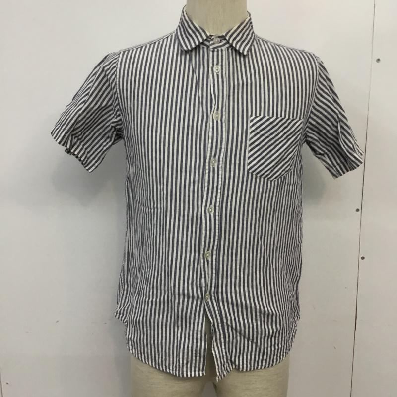 アーバンリサーチ URBAN RESEARCH シャツ、ブラウス 半袖 WH65-13M024 綿麻 38 38 ストライプ 白 / ホワイト / X 紺 / ネイビー / メンズ USED 古着 中古 10065660