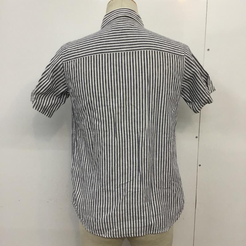アーバンリサーチ URBAN RESEARCH シャツ、ブラウス 半袖 WH65-13M024 綿麻 38 38 ストライプ 白 / ホワイト / X 紺 / ネイビー / メンズ USED 古着 中古 10065660