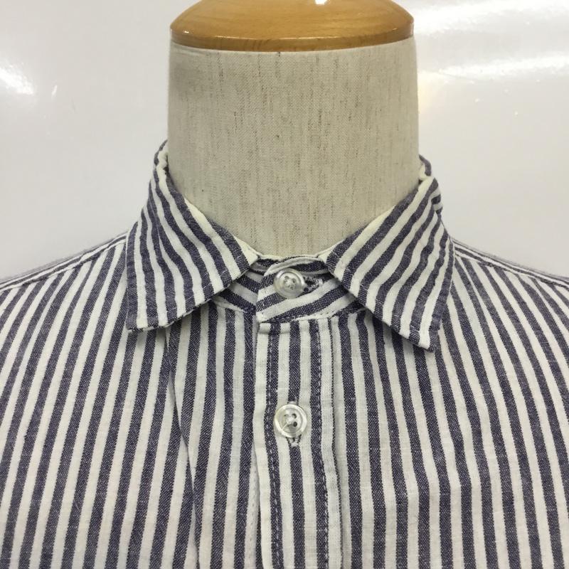 アーバンリサーチ URBAN RESEARCH シャツ、ブラウス 半袖 WH65-13M024 綿麻 38 38 ストライプ 白 / ホワイト / X 紺 / ネイビー / メンズ USED 古着 中古 10065660