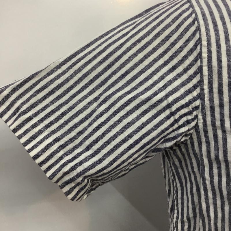 アーバンリサーチ URBAN RESEARCH シャツ、ブラウス 半袖 WH65-13M024 綿麻 38 38 ストライプ 白 / ホワイト / X 紺 / ネイビー / メンズ USED 古着 中古 10065660