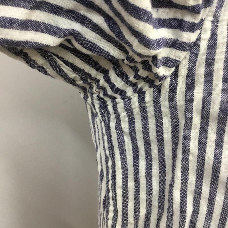 アーバンリサーチ URBAN RESEARCH シャツ、ブラウス 半袖 WH65-13M024 綿麻 38 38 ストライプ 白 / ホワイト / X 紺 / ネイビー / メンズ USED 古着 中古 10065660