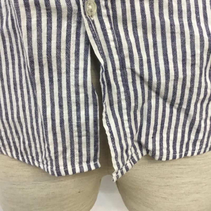 アーバンリサーチ URBAN RESEARCH シャツ、ブラウス 半袖 WH65-13M024 綿麻 38 38 ストライプ 白 / ホワイト / X 紺 / ネイビー / メンズ USED 古着 中古 10065660