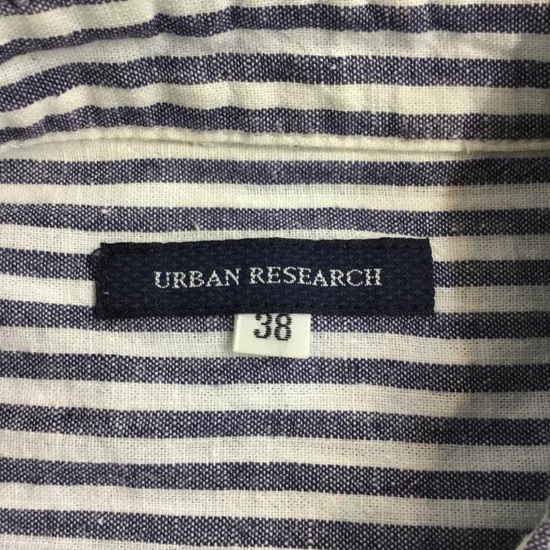 アーバンリサーチ URBAN RESEARCH シャツ、ブラウス 半袖 WH65-13M024 綿麻 38 38 ストライプ 白 / ホワイト / X 紺 / ネイビー / メンズ USED 古着 中古 10065660
