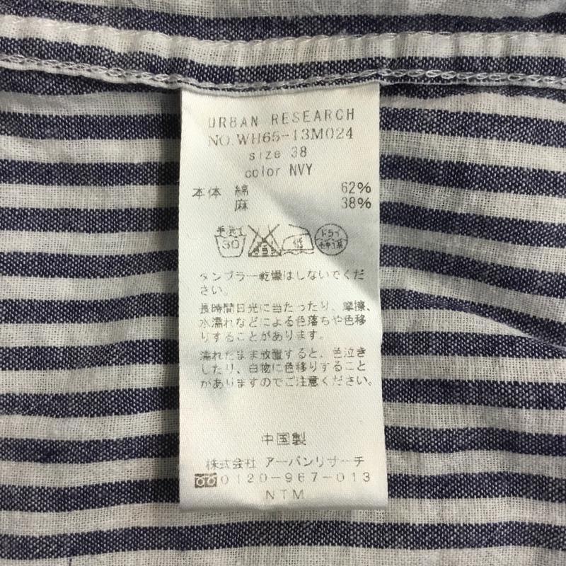 アーバンリサーチ URBAN RESEARCH シャツ、ブラウス 半袖 WH65-13M024 綿麻 38 38 ストライプ 白 / ホワイト / X 紺 / ネイビー / メンズ USED 古着 中古 10065660