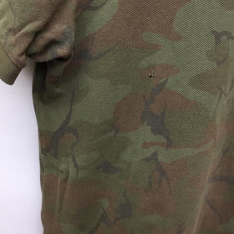ポロバイラルフローレン Polo by RALPH LAUREN ポロシャツ 半袖 ダメージ加工 L カモフラージュ柄・迷彩 緑 / グリーン / メンズ USED 古着 中古 10065661